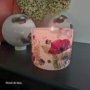 Lampion botaniczny z suszonymi kwiatami – ręcznie zrobiony z parafiny ES 6